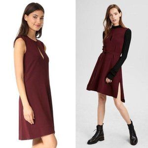 Theory Desza B Dress in Dark Currant Crepe Size 6 Sleeveless New Burgundy